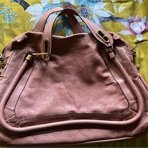 Chloe Paraty Two-Way Pink Leather Shoulder Bag